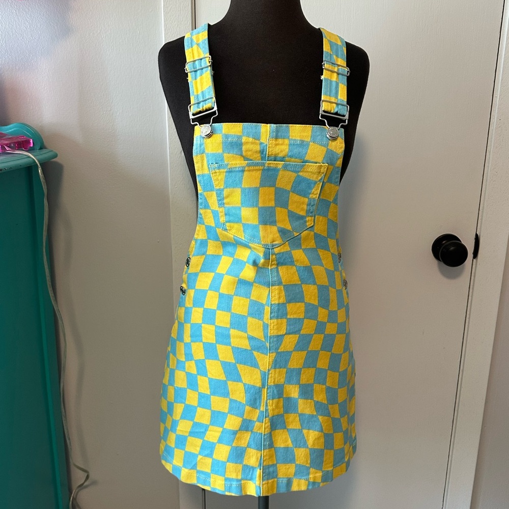 Forever 21 checkerboard overall dress